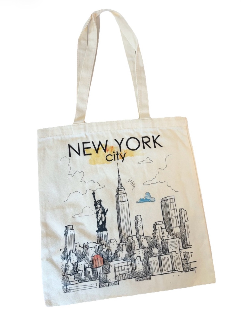 NEW YORK city Canvas Tote Bag with Skyline Print